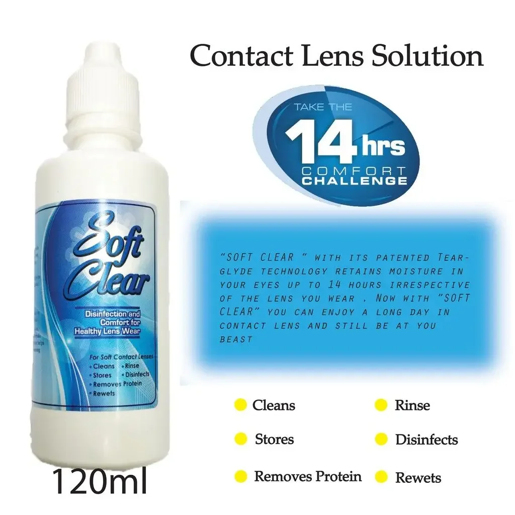 Free Lens Case Multi Purpose Soft Clear Lens Solution Air Lens 120ml -1pcs
