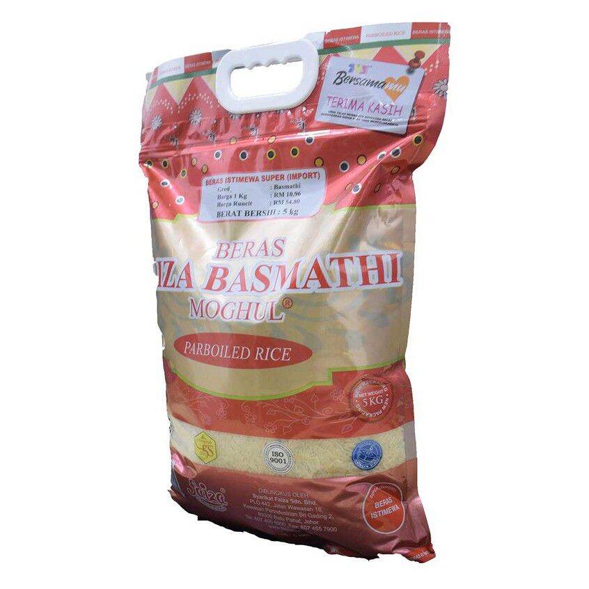 Beras Faiza Basmathi Mougal Parboiled Rice 5Kg, فايزة باسمتيه موجال