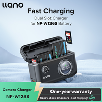 LLANO NP-W126s Camera Charger Dual charging ports LED Display with SD Card Storage Function For Fuji X100F/X-TS/X-A10/X-T20/XT100/X-A20/X-T10/X-A1/X-pro2/X-T1/X-A3/HS30EXR/X-T2/X-A5/X-T3/X-T30