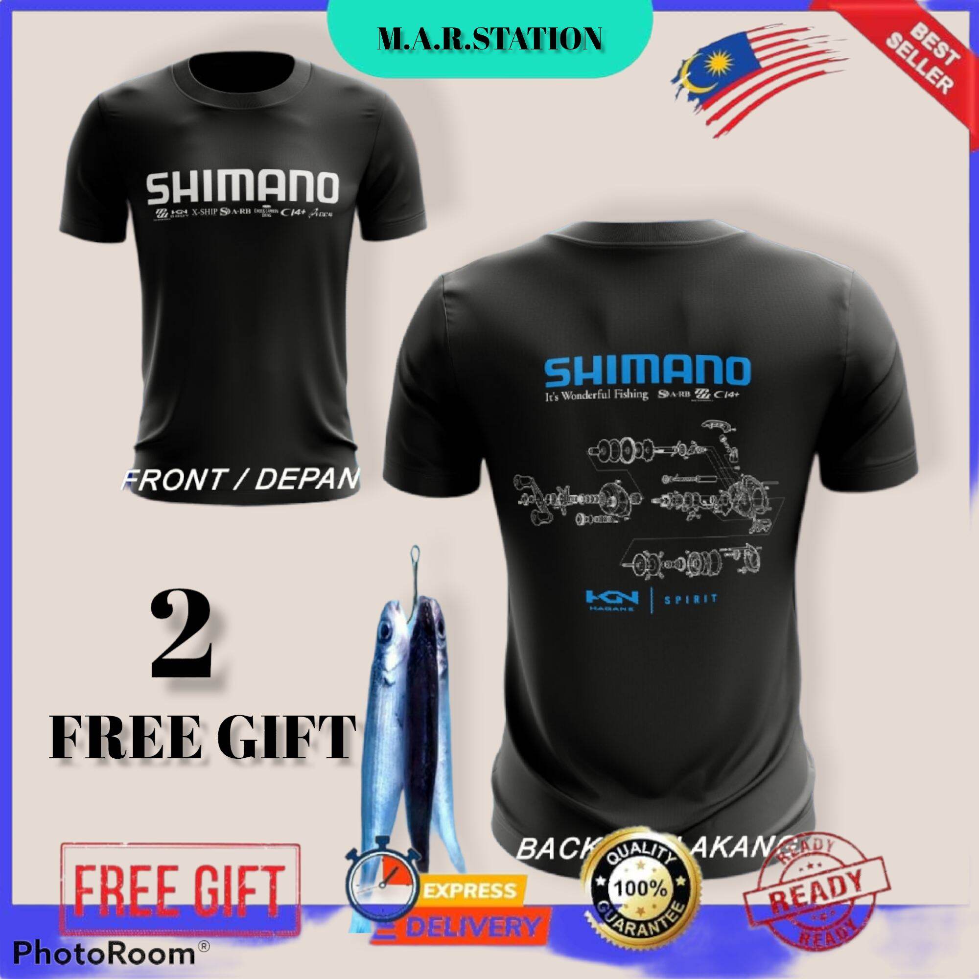 Ready Stock] Baju Pancing Shimano reel gewang mancing anglers T Shirt  unisex