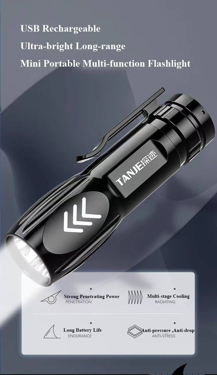 Mini Portable Torchlight Chargeable Mini Torchlight Led Flashlight Rechargeable Torchlight Sport Lampu Suluh Kecil. 