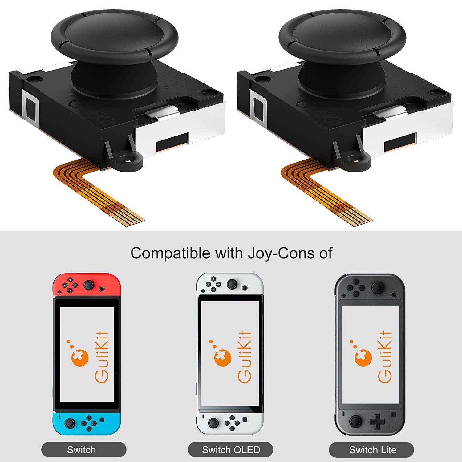 GuliKit TMR Joystick for Joy-Con Compatible with Nintendo Switch 2/Switch OLED/Switch Lite/Nintendo Switch Joycon Controller GuliKit Hall Joystick for Joy-Con AKNES GuliKit NS40T TMR Sensing Joysticks GuliKit NS40 Gamepad Grip No Drift Screws Repair Tools