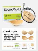 Secret World | Cohesive Push-up Bra Enhancing Padded Adhesive Strapless Invisible Bra