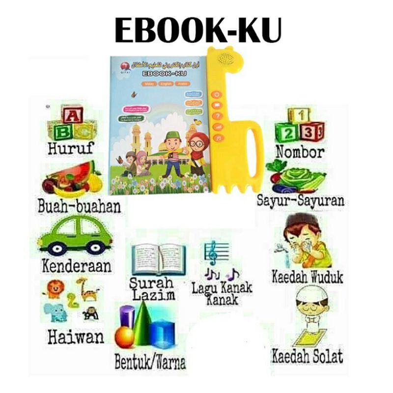 0QITAI Islamic Ebook-Ku Trilingual 3 Language Education Malay English Arabic Early Learning Al-Quran Kids Malaysia