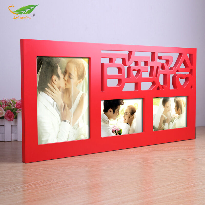 8Inch Chinese Red Xi Character Photo Frame Wedding Room Decorative