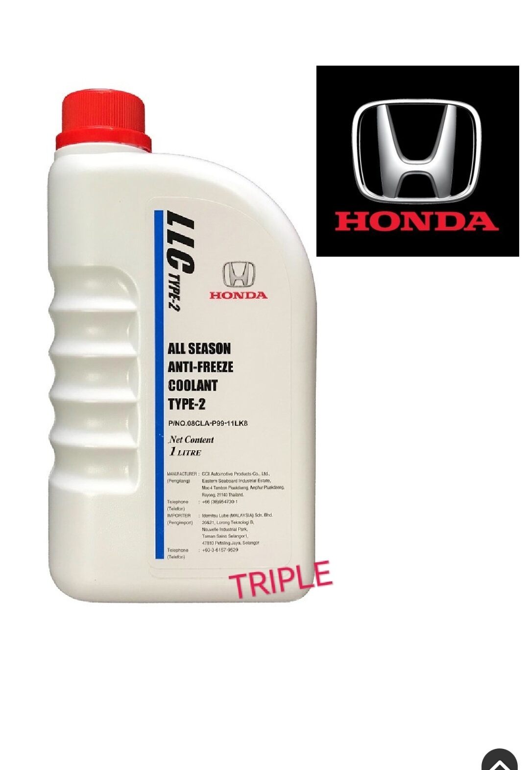 HONDA COOLANT LLC 1LITERS BLUE COLOR | Lazada