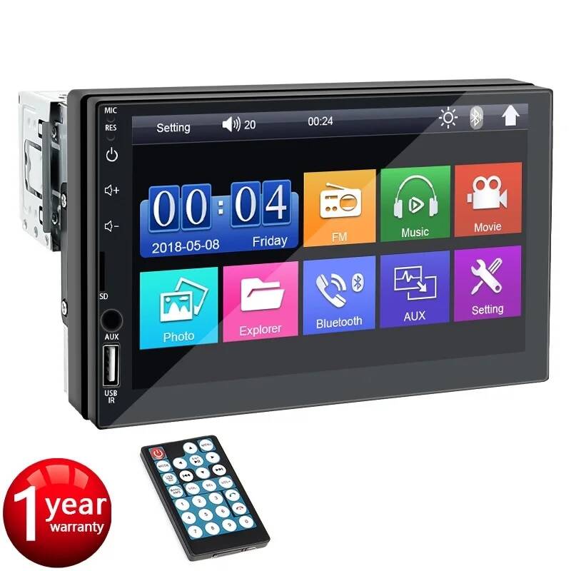 Car Radio 7 Inch 1 Din MP5 Multimedia Player Touch Screen FM ISO Power ...