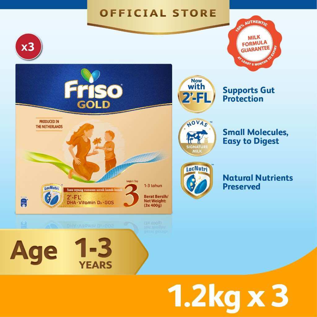 FRISO GOLD Setp 3 ( 1.2kg x 3 Boxes )Exp 02/2027