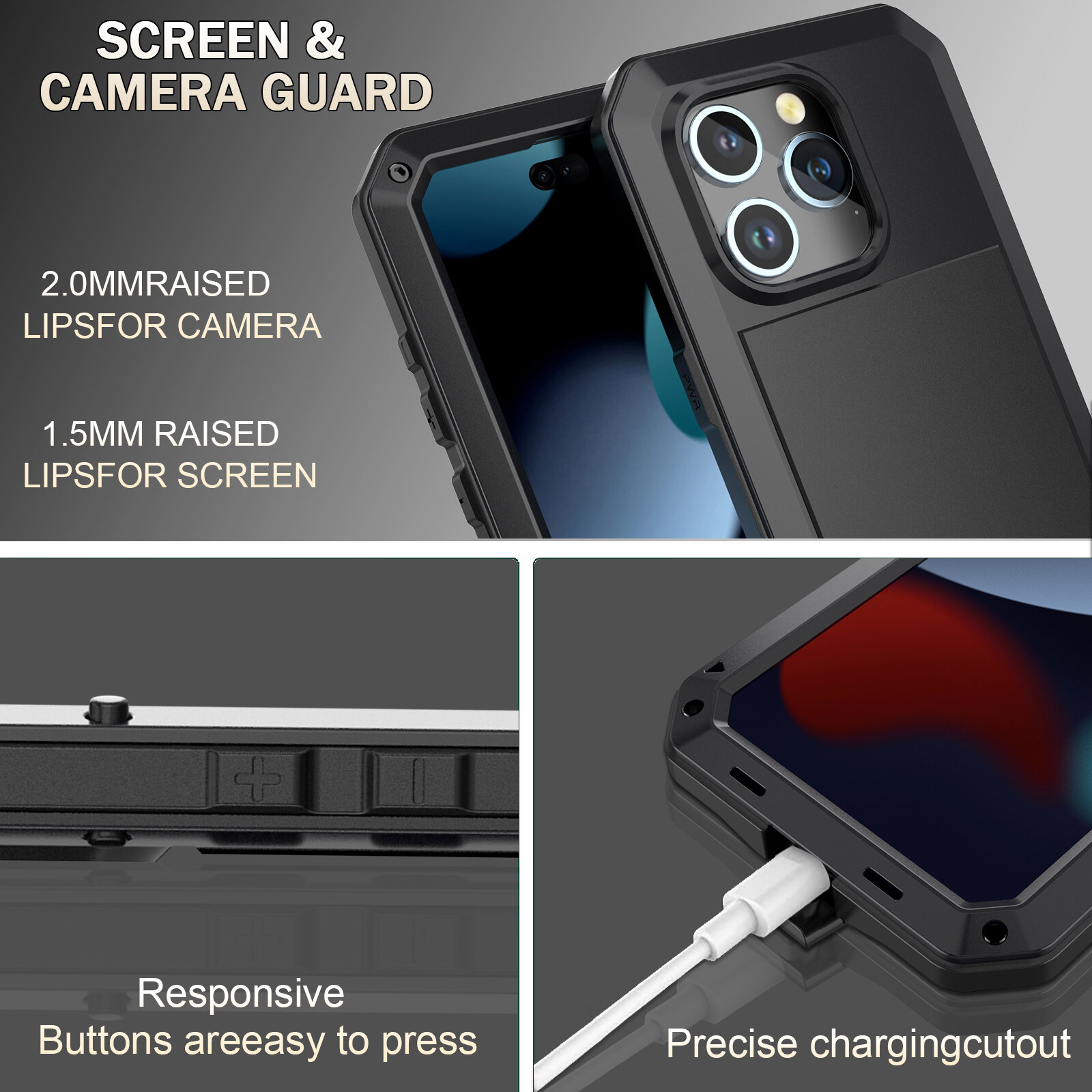 Armor Handyhülle Für Iphone Stoßfeste Aluminium Schutzhülle_voghion.com