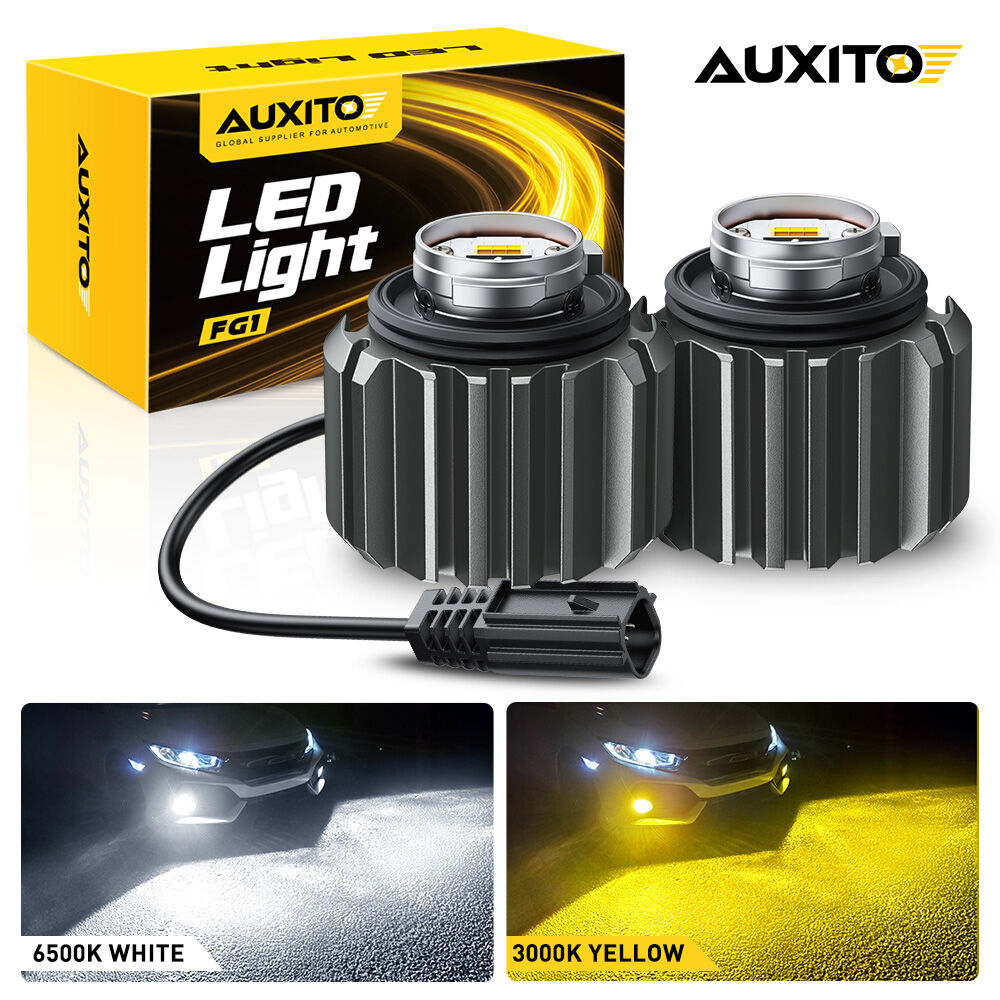 Auxito 2 chiếc đèn sương mù L1B 80W 16000LM hai màu màu vàng và trắng 80W 16000LM kích thước nhỏ cắm và chạy 12V