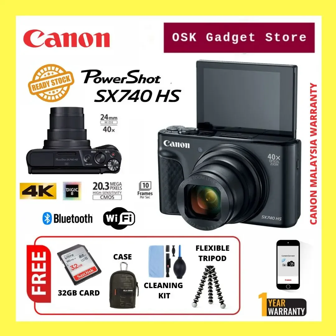 Canon Powershot SX740 HS Big Zoom Digital Compact Camera | 4K UHD | 20MP | 40x Optical / 80x Clear Zoom | WiFi Camera Connect