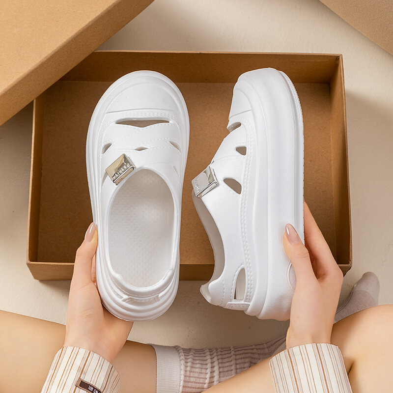 GAJOUK Korean Casual Mules for Women Street Outdoor Flat Shoes Slip On Clogs Slippers - 3