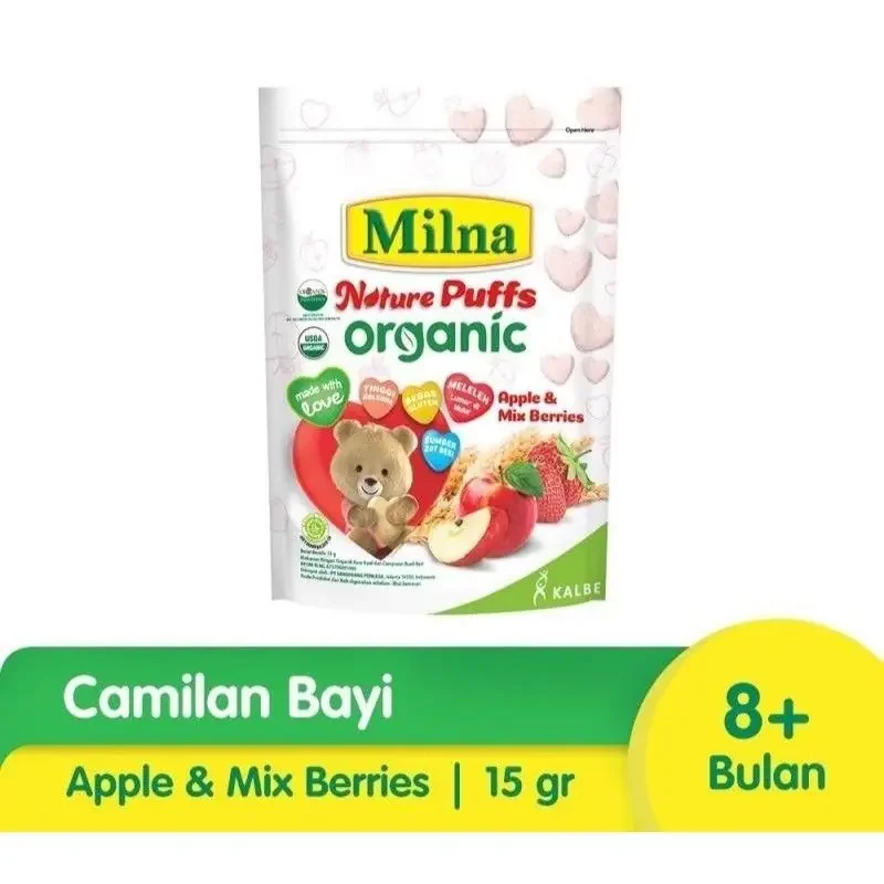 Milna Nature Puff Organic 15G Apple & Mix Fruit