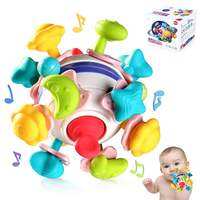 Orzbow Baby Teether Manhattan Ball Rattle Gift for Newborn Baby Chew Silicone Teething Toys Infant Grip Training Toy Sensory Toys