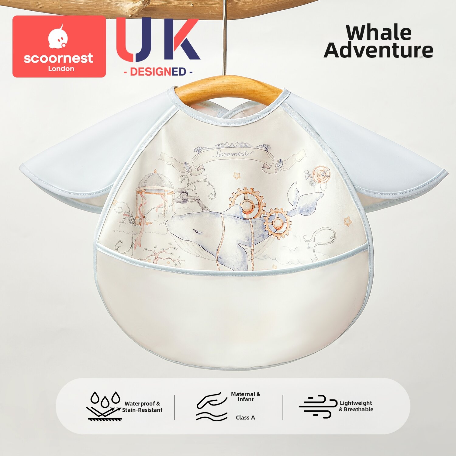Scoornest | Waterproof Anti-dirty Reversible Feeding Bib