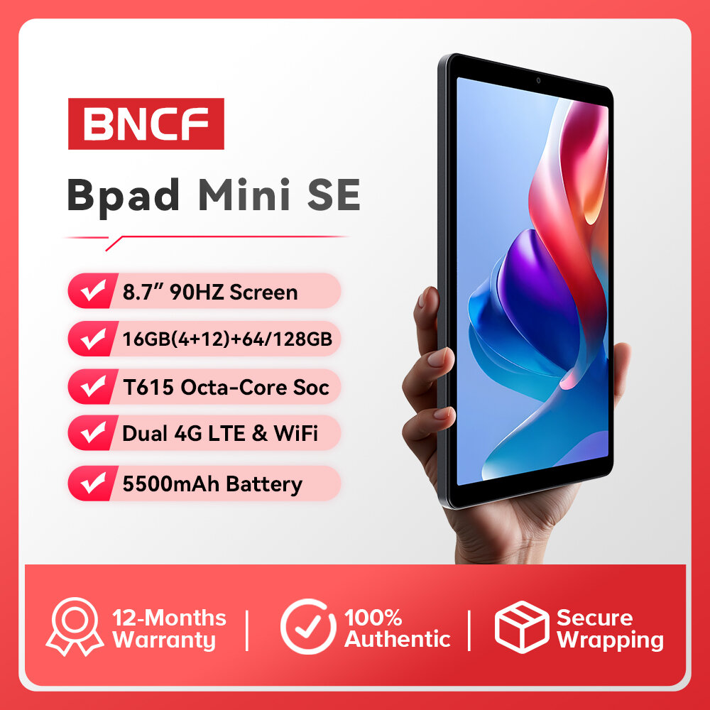 2025 NEWEST] BNCF Bpad Mini SE 8.7 inch 90Hz Tablet Unisoc T615