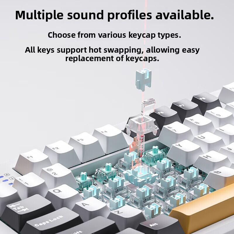 Aula Wolf Spider S87Pro Wireless Mechanical Keyboard Customizable Gaming Office Universal Bluetooth Computer Esports Keyboard. 