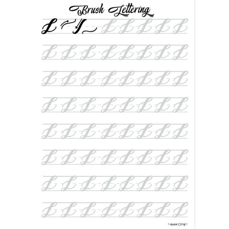 A5 30PCS UPPERCASE LETTER MODERN CALLIGRAPHY HAND PRACTICE