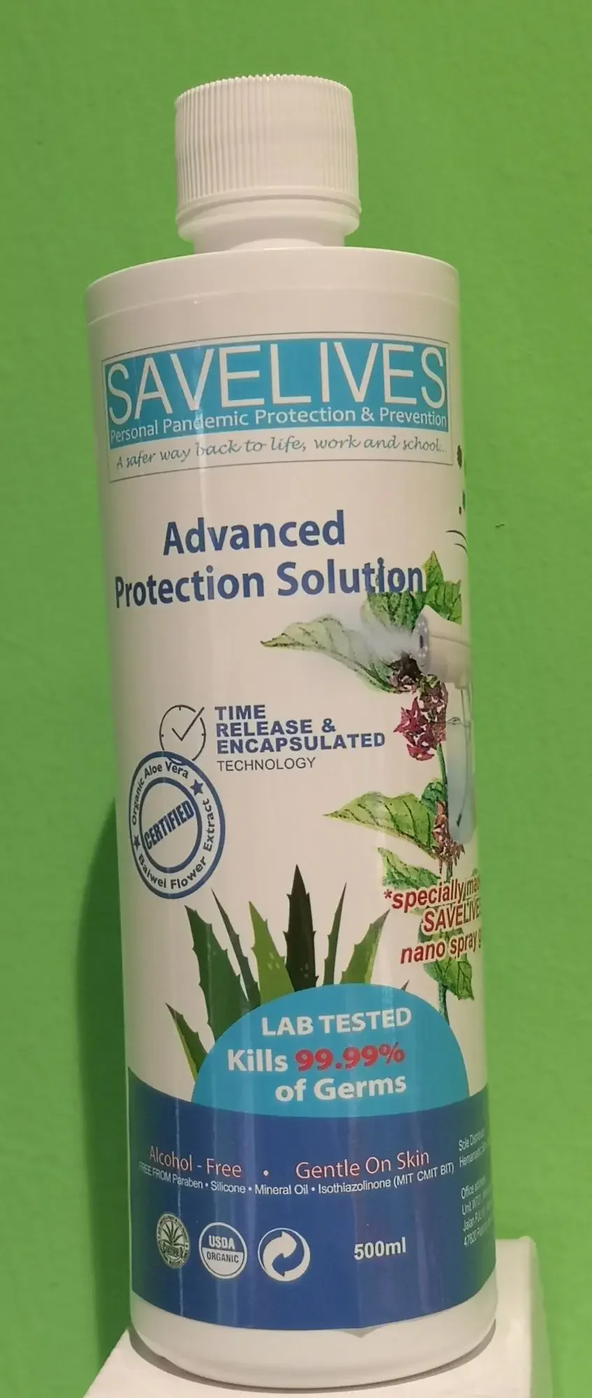 SAVELIVES ADVANCED PROTECTION SOLUTION *BLUE 500ML