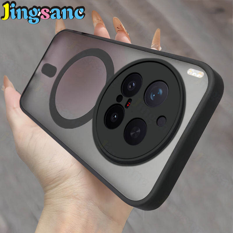 Jingsanc New Wireless Charging Phone Case For VIVO X300 Pro X300 Shockproof Anti-drop Matte Translucent Black Anti-yellowing Hard Cover Casing TH76-1