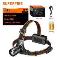 SUPERFIRE Sensor Headlamp Super Bright Induction Headlight Flashlight Type-C Rechargeable Waterproof Portable LED Head Lamp Torchlight For Hiking HL23-S