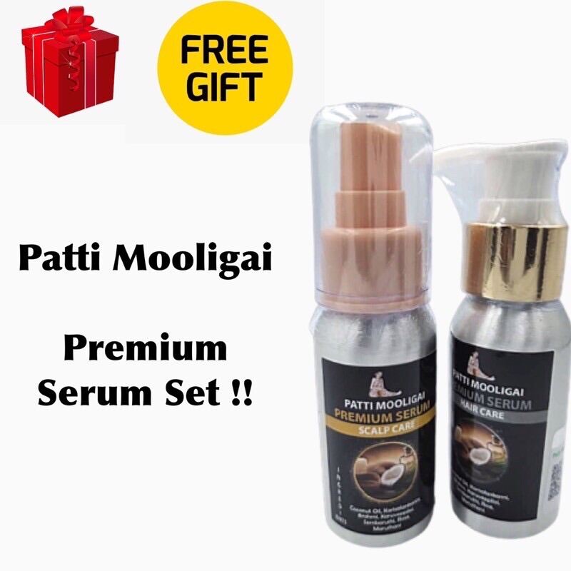 READY STOCK with FREE GIFT] Patti Mooligai Premium Serum (SCALP CARE & HAIR  CARE) 1 SET 50ml EACH | Lazada