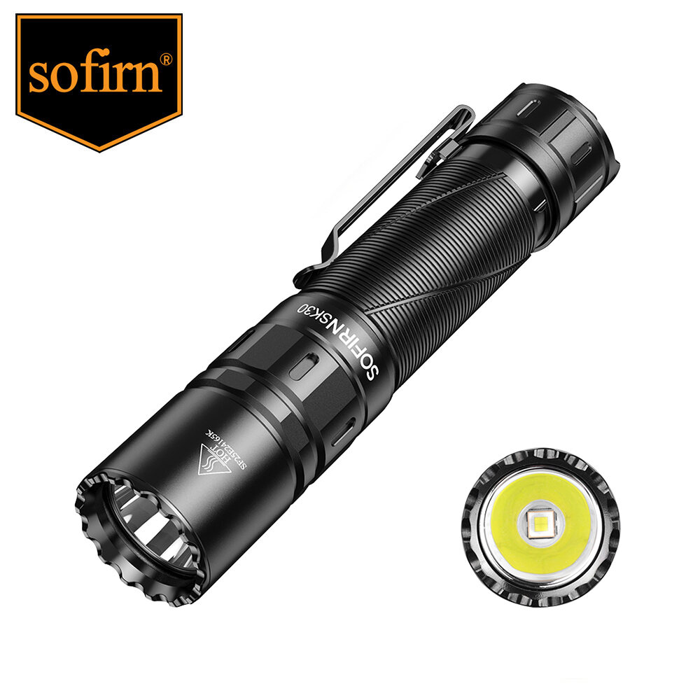 Sofirn SK30 tập trung tầm xa 3000 lumen đèn pin chiến thuật với 6 vị trí điều chỉnh Công Tắc vòi kép