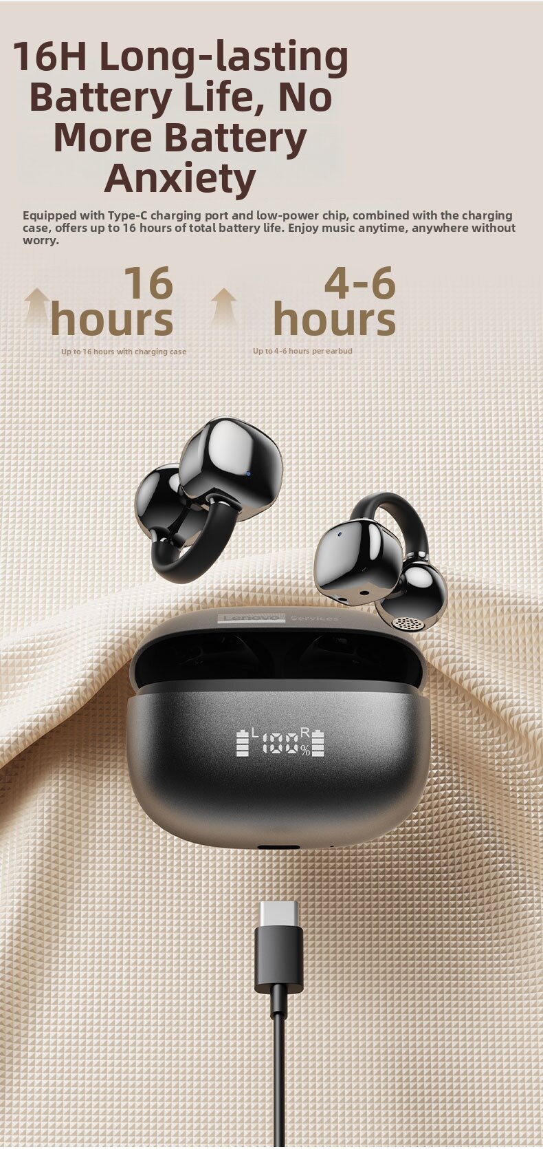 Lenovo bone conduction sport bluetooth koptelefoon draadloos_voghion.com