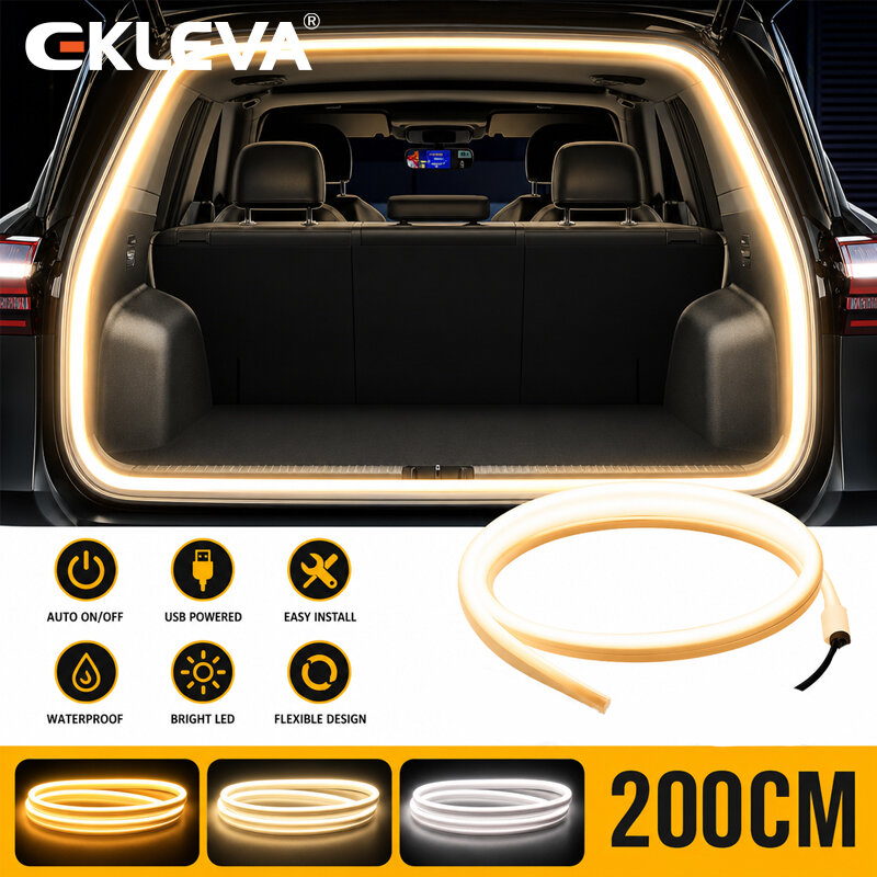 EKLEVA Car high brightness trunk lighting ambient light interior decoration LED wiring free automatic sensing tailgate light strip Giá 167,036 Đồng*Miễn phí vận chuyển