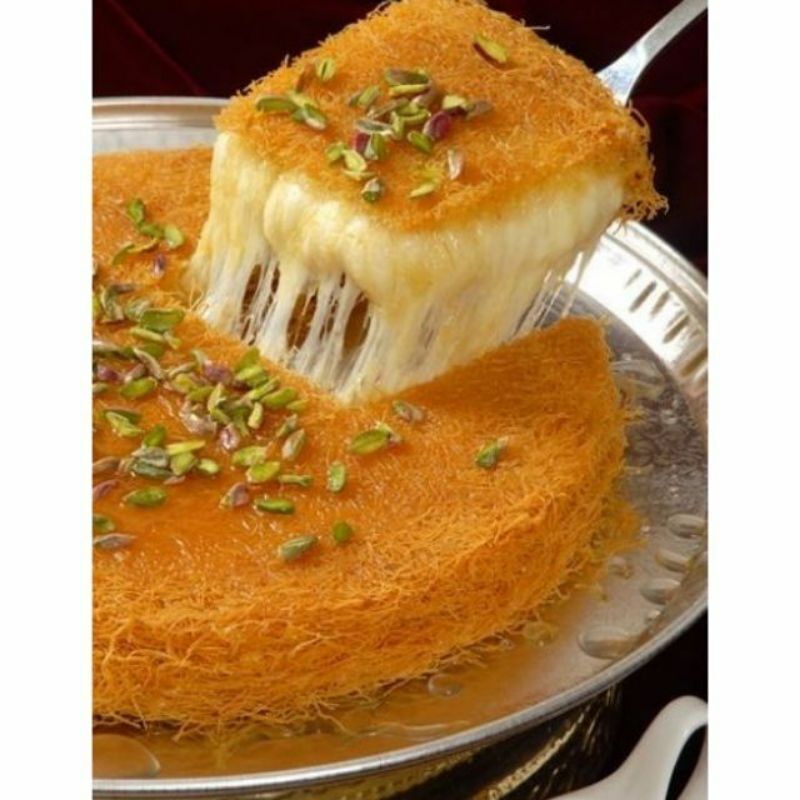 Kunafah with Akkawi cheese / Arabic Kunafa cheese/ Arab sweets Kunafah