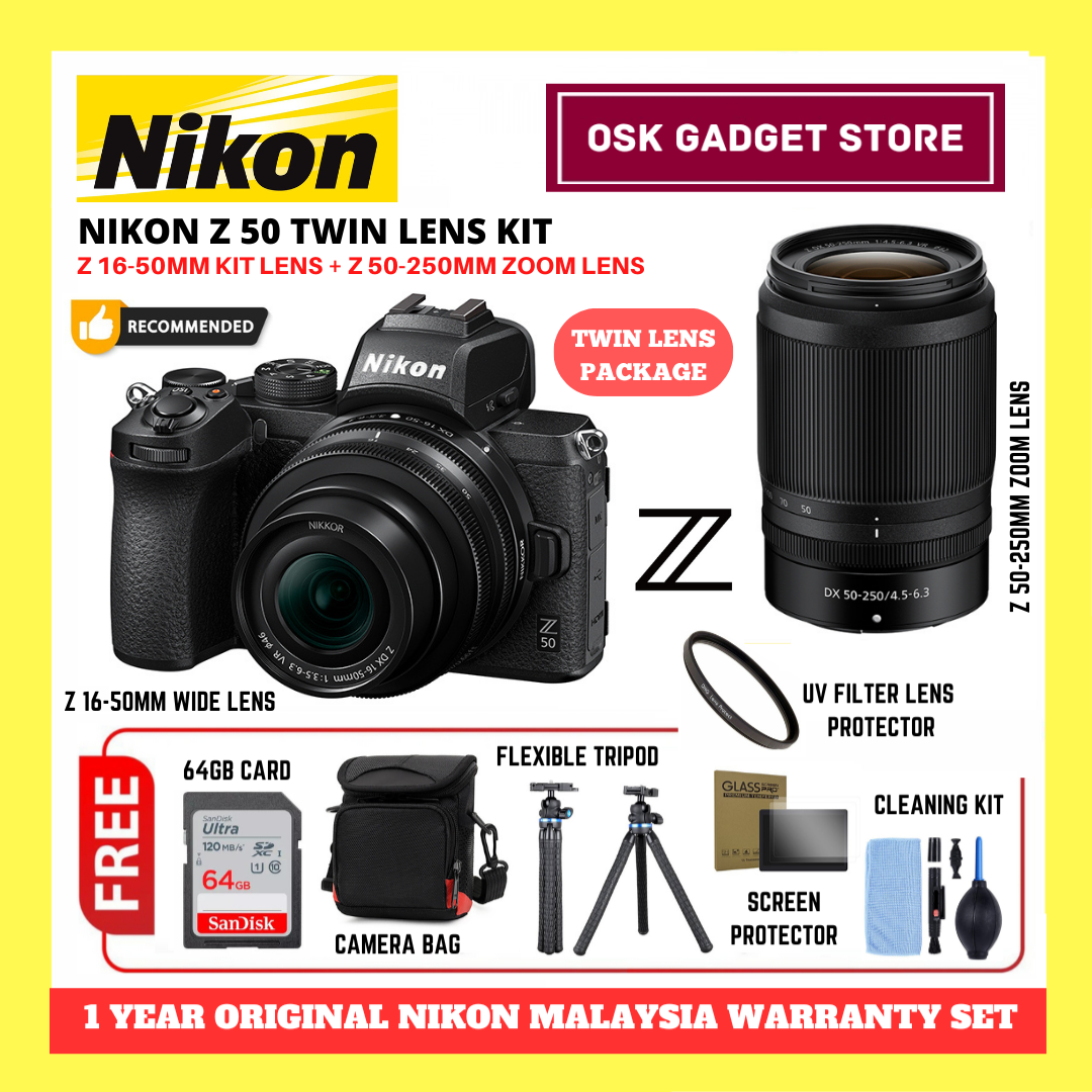 Nikon Z50 Z 50 Mirrorless Camera Twin Lens Package 16-50mm 50
