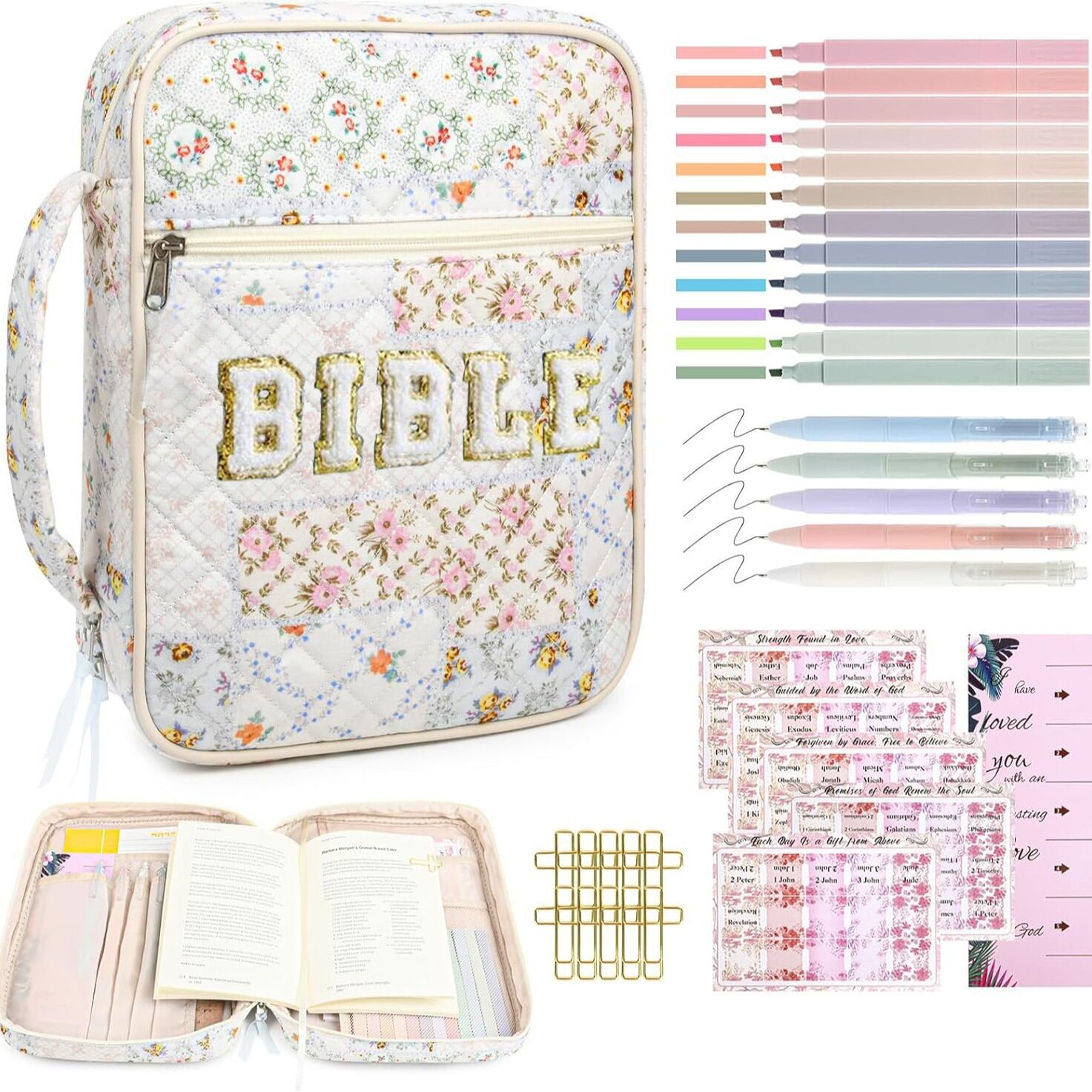 Portable Book Storage Bag Handheld Bible Notebook Case Protective Cover Travel Organizer Polyester Cubic Modern Minimalist