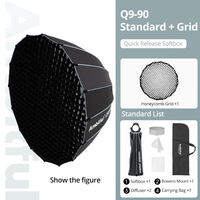 Ambitful Q9 Series Softbox Q9-60 Q9-90 Q9-120 New Quickly Release Bowens Mount Parabolic Deep Soft Box Grid for Studio Photography