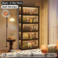ZHUSHANXIA | Lockable Lighted Display Cabinet with Magnetic Lock Dustproof Acrylic Glass Showcase for Collectibles Models Toys Home Decor Living Room Display