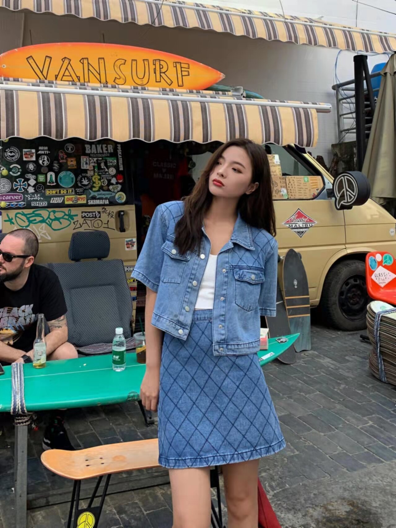 Two-Piece Set Retro Chic Korean Style 