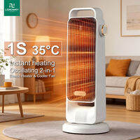 LORDWEY | Electric Fan Heater 2000W 90° Oscillating 2-in-1 Electic Heater & Cooler Fan PTC Ceramic Fast Heating Warm Air Fan