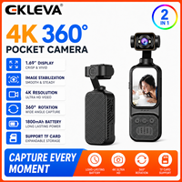 EKLEVA กล้องเพื่อการกีฬากล้องถ่ายรูปวีล็อกขนาดเล็กแบบพกพา4K พร้อมตัวกล้องบันทึกวีดีโอเครื่องกันสั่นแบบมือถือที่ปรับหมุนได้