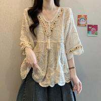 AIYITI | Bohemian Lace Embroidered Sun Protection Cover-up Large Size