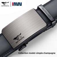 SEPTWOLVES | Fashion Business Mens Leather Belt Auto Buckle