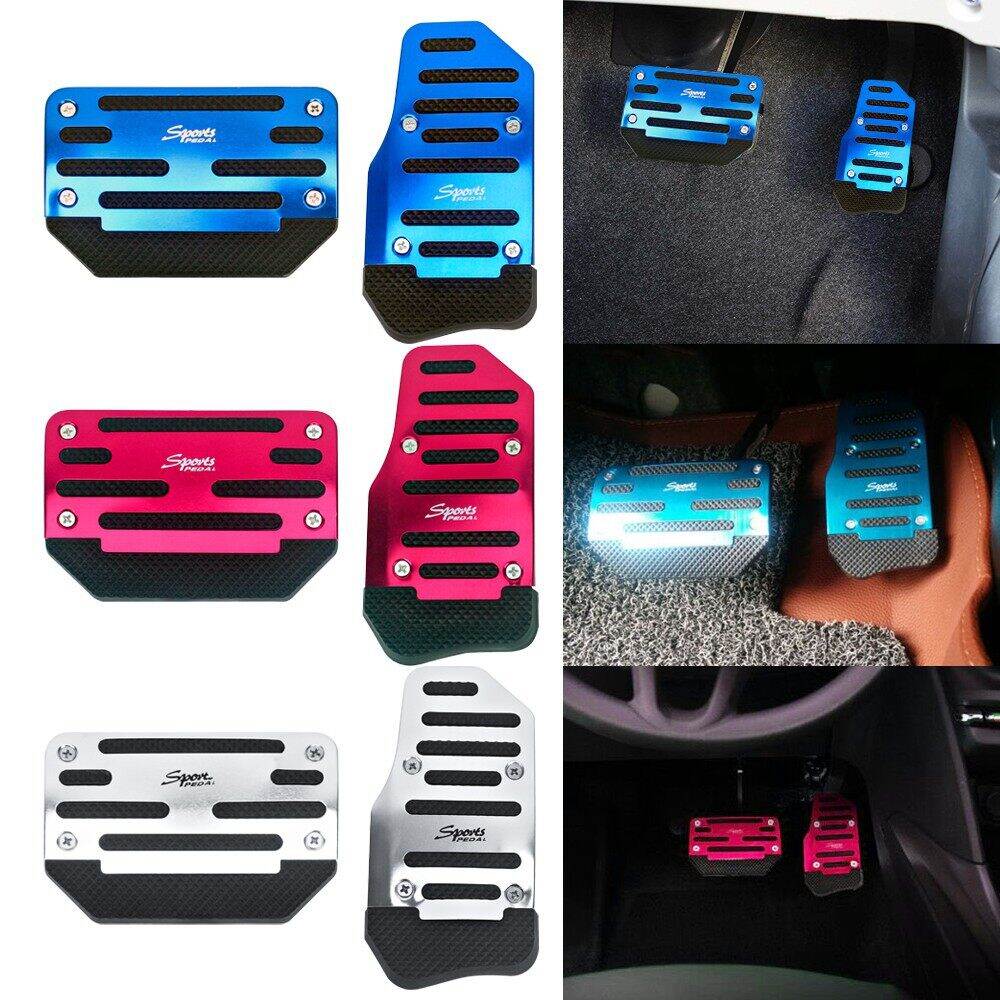 2 cái phổ chống trượt nhôm xe số tự động bàn phanh gia tốc chống trượt bàn đạp chân