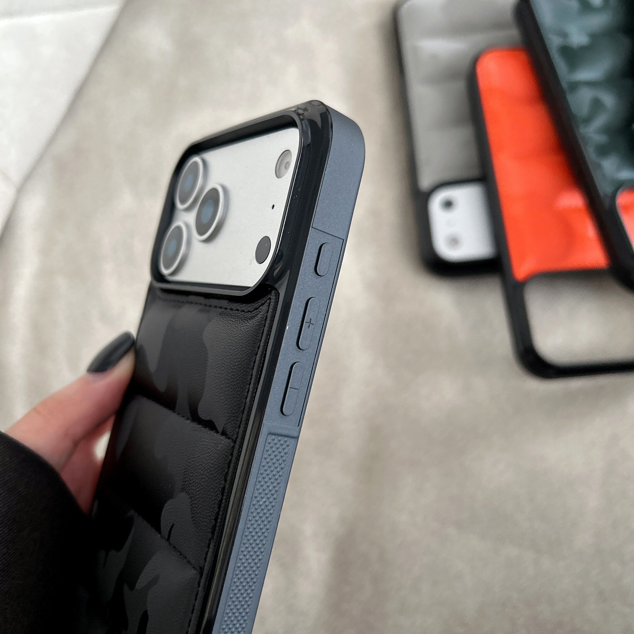 Camo Puffer Cell Phone Case For Iphone Pro Max Soft Touch Cover_voghion.com