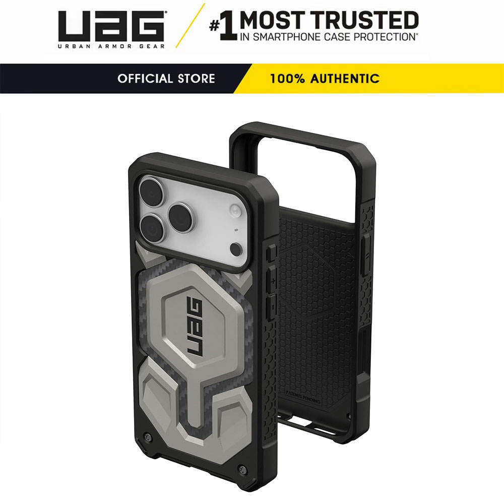 Original UAG Monarch Pro Carbon Fiber Case with Magsafe for iPhone 17 Pro Max / iPhone 16 Pro Max / iPhone 15 Pro Max / iPhone 14 13 Pro Max Plus Rugged Military Drop-Proof Impact Resistant Non-Slip Protective Cover