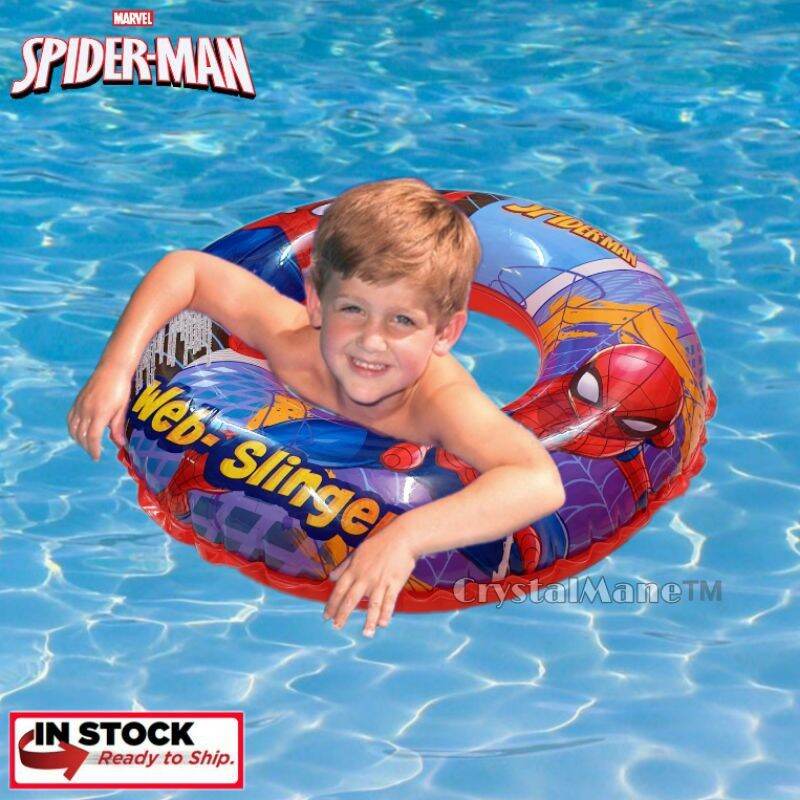 Inflatable MARVEL SPIDER-MAN Design Float Swim Ring Kids Size.Pelampung ...