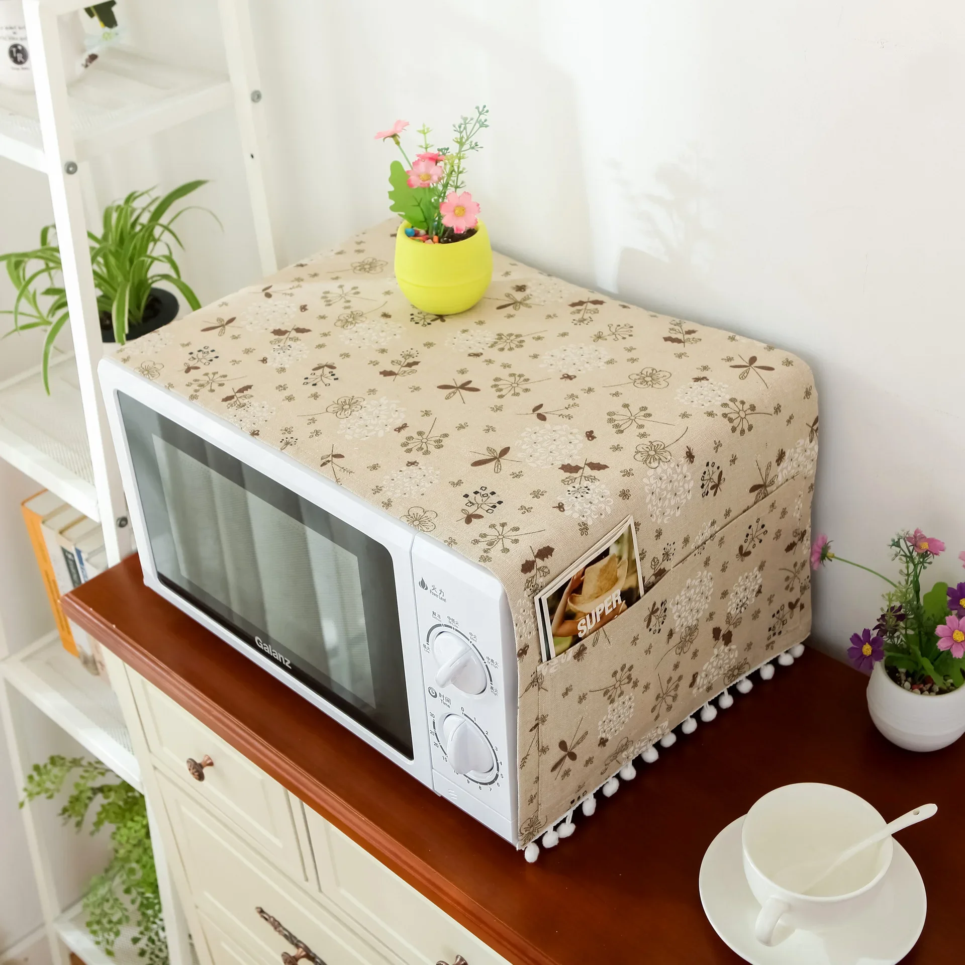 Microwave Dust Cover Universal Cover Towel Bedside Table Cover Cloth Anti-Gray Cotton Linen Fabric Universal Oven Washing Machine Northern Europe
