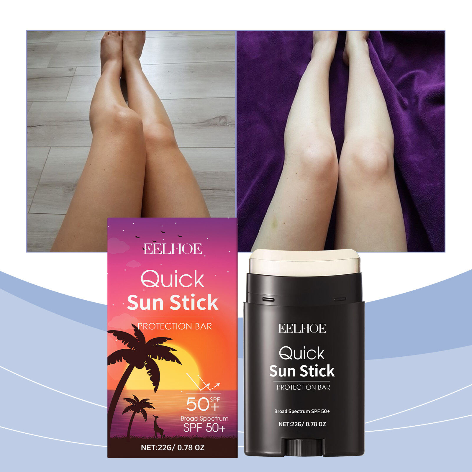 EELHOE Centella asiatica Quick Sun Protection stick, physical sun protection stick, portable joystick design, suitable for sensitive skin, outdoor water and sweat resistance - Jenama eelhoe Harga 14 Ringgit*Penghantaran Percuma