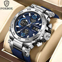 LIGE Luxury LCD Display Men Wrist Watches Luminous Sport Men Watch Waterproof Military Quartz Men Watch + Box