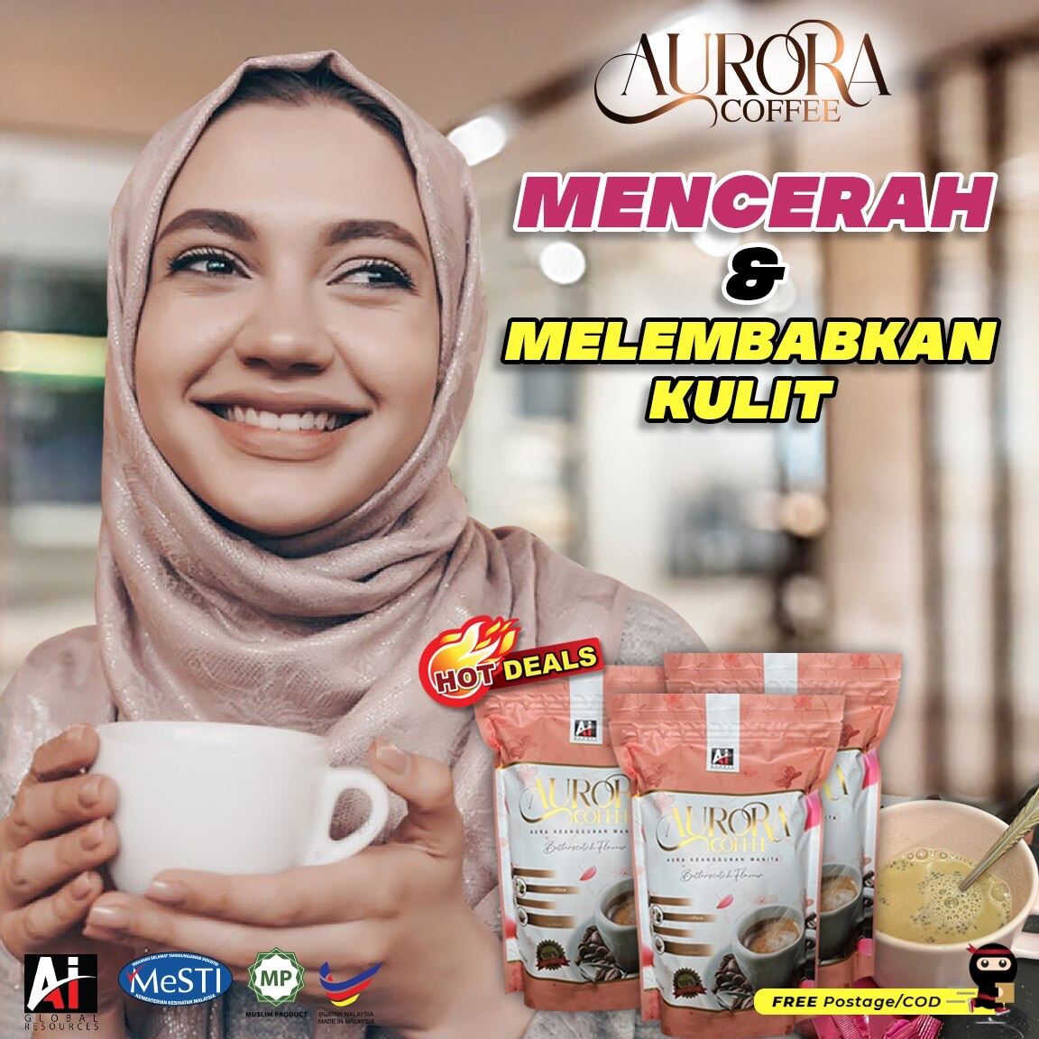 KOPI AURORA COFFEE - MENCERAH FAN MELEMBABKAN KULIT GLOWING SIHAT PUTIH ...