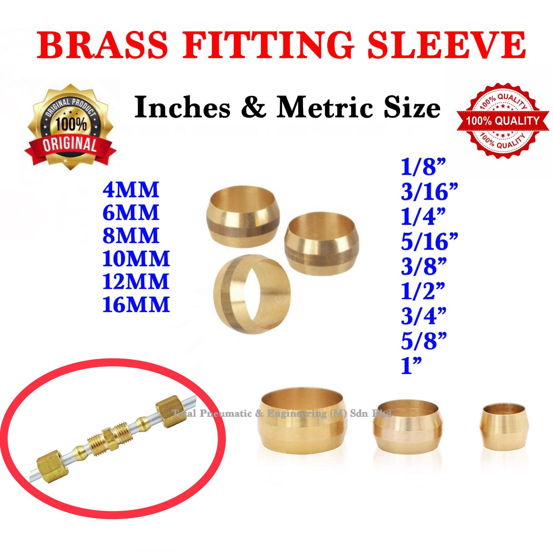 12 PCS 4mm ID Brass Compression Sleeve Ferrules (Olives) - Soft Copper, Super Crown Brand 3 thumbnail image