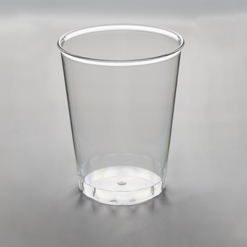 Wholesale Customized Disposable 10 OZ Frosted Airline Cup PS Transparent Hard Plastic Cup for Parties and Picnics
