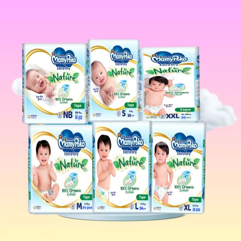 mamypoko Extra Dry Premium Tape NB44/S38/M34/L30/XL26/XXL20
